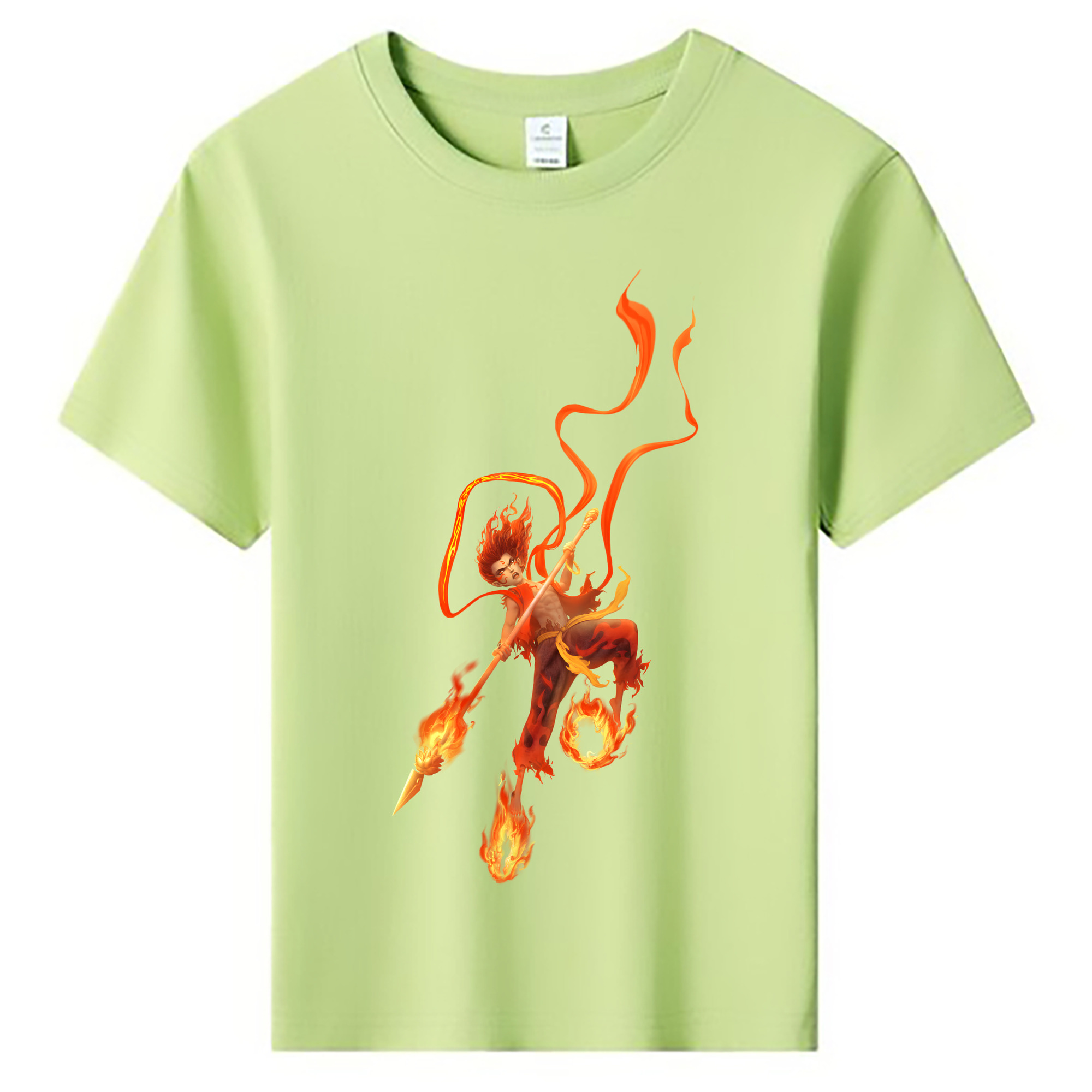 （画像用） Ne Zha 2 ナタ 魔童の大暴れ 綿100％キッズTシャツ（フロントプリント）